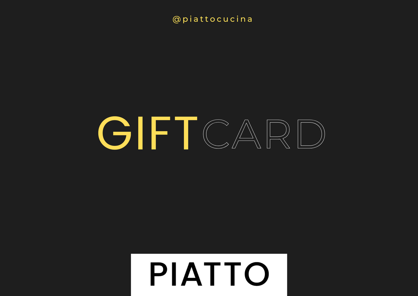 Tarjeta de regalo PIATTO